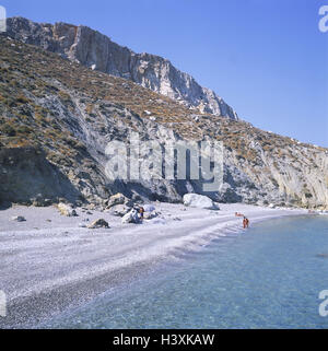 GR " isola Cicladi Folegandros, spiaggia Katergo, il Mare Egeo Foto Stock