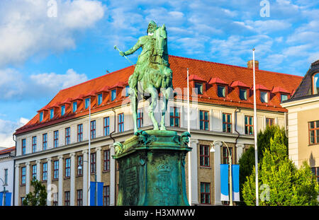 Statua equestre del re Karl IX di Svezia a Göteborg Foto Stock