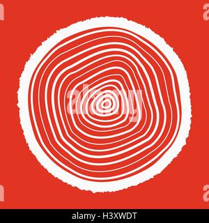 La struttura Ring icona. Anelli albero simbolo. Appartamento Illustrazione Vettoriale