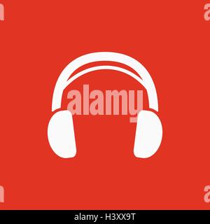 L'icona delle cuffie. Simbolo del suono. Appartamento Illustrazione Vettoriale