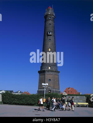 Germania, East Friesland, Borkum, nuovo faro, esterno, Est Frisoni, Bassa Sassonia, Weser-Ems, isola, beacon, navigazione figura, orientamento, orientamento, navigazione, guida alla navigazione, navigazione Foto Stock