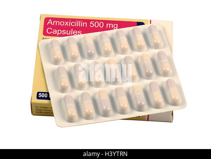 Amoxicillina, amoxicillina, antibiotico capsule Foto Stock
