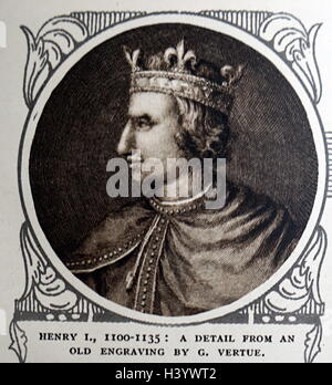 Ritratto di Enrico I di Inghilterra (1068-1135), re d'Inghilterra. Datato xii secolo Foto Stock