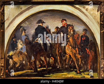 Coalizione Vittoriosa Marescialli di campo Blücher e Wellington dopo la battaglia di Belle Alliance( Waterloo ) 1857 Adolph Menzel 1815-1905 il tedesco in Germania Foto Stock