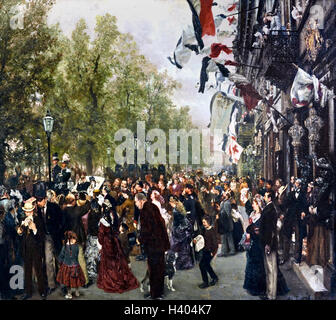 Abreis Konig Wilhelms ho zur Armee - Partenza di Re Guglielmo I a L'esercito 1870 Adolph Menzel 1815-1905 tedesco Germania ( William I -Guglielmo I 1797 - 1888( re di Prussia e il primo imperatore tedesco ) Foto Stock