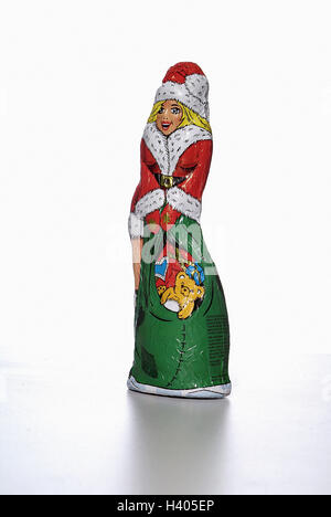 Schokonikola, solo editorialmente! Nicholas, yule tide, periodo natalizio, cioccolato, dolci, dolcemente, dolcezza, cioccolato santa donna, amichevole, still life, la fotografia del prodotto, studio Foto Stock