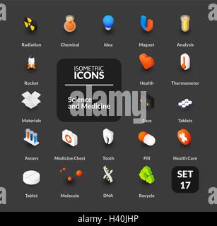 Le icone a colori impostati nel piatto illustrazione isometrica stile, vettore collezione Illustrazione Vettoriale