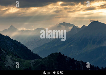 Stubaier Alpen. Stubaital. Alpi dello Stubai. Austria Foto Stock