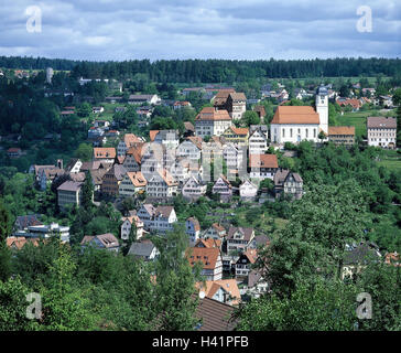 Germania, Baden-Württemberg, vecchio impasto, città panoramica, Foresta Nera settentrionale, Foresta Nera, distretto di Calw, città, panoramica Foto Stock