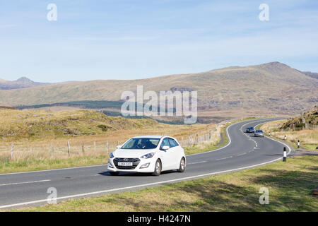 La Crimea Pass o Bwlch y Gorddinan (A470) cerca da Blaenau Ffestiniog verso Betws-y-Coed, Snowdonia National Park, il Galles Foto Stock