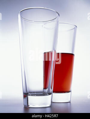 Bicchieri, vuoto, farcite, cocktail, bicchieri da cocktail e long drink bicchieri, Campari, bevande alcoliche, alcol, lusso, consumo, modo di vita, la fotografia del prodotto, still life Foto Stock