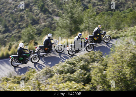 Moto classiche, 4° gruppo, spostamento Foto Stock