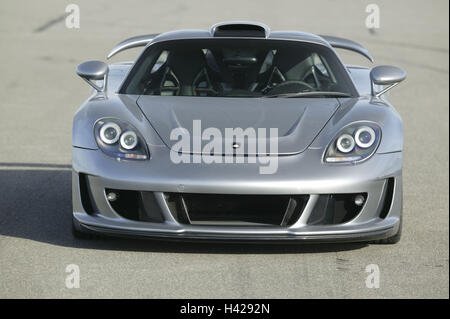 Gemballa Porsche, 'Mirage GT", argento, vista frontale Foto Stock