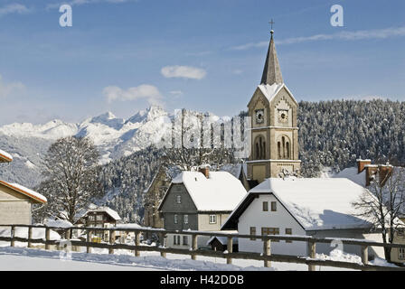 L'Austria, la Stiria, Ramsau al Dachstein, sport invernali luogo, vista locale, inverno, Foto Stock