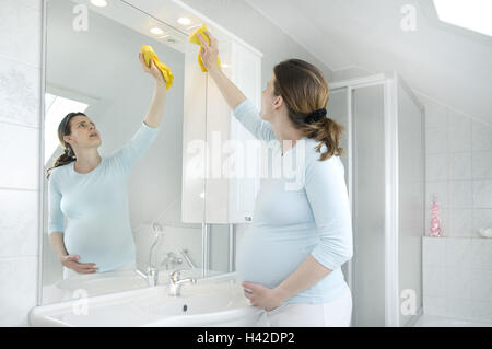 Donna, giovane, in gravidanza, bagni, riflettori, pulire, modello rilasciato, Foto Stock