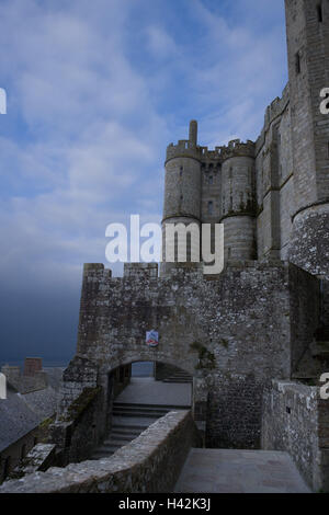 Francia, Normandia, alcuni, Mont Saint Michel, abbazia, dettaglio, di ingresso Foto Stock