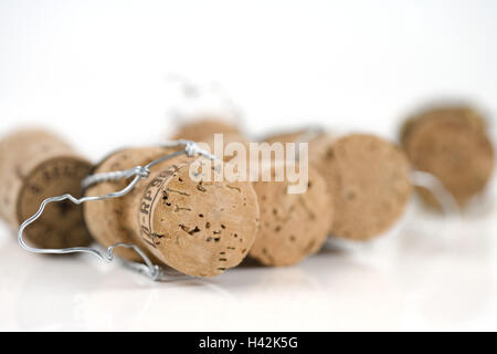 Tappi di champagne, vino Spumante tappi, ritagli, Foto Stock