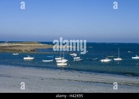 Francia, Bretagna, Finisterre, Curnic, Spiaggia, Porto, stivali, l'Atlantico, Foto Stock