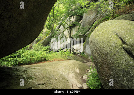 Labirinto di roccia, Luisenburg, Wunsiedel, Baviera, Germania, Foto Stock