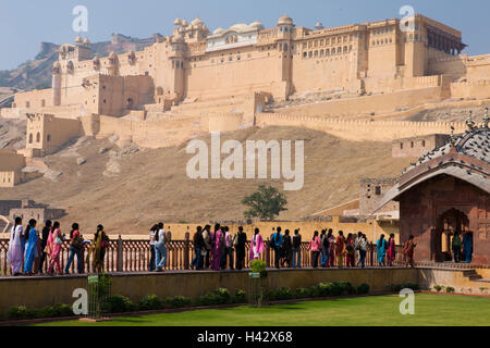 India Rajasthan, Jaipur, fort ambergris, visitatore che nessun modello di rilascio, Foto Stock