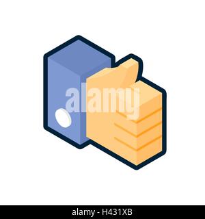 Blue thumb up icona Illustrazione Vettoriale