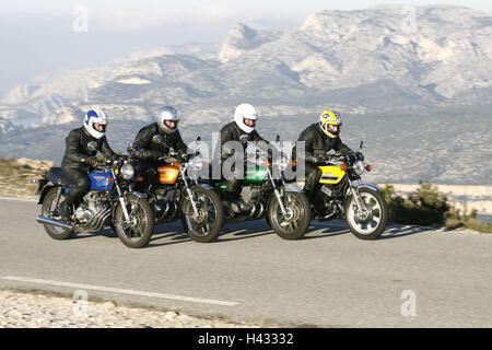 Moto classiche, 4° gruppo, spostamento Foto Stock