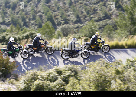 Moto classiche, 4° gruppo, spostamento Foto Stock