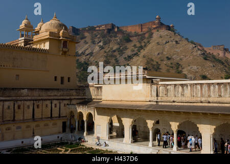 India Rajasthan, Jaipur, fort ambergris, Visitatore, Foto Stock