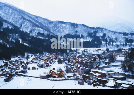 Shirakawa-go, Prefettura di Gifu, Giappone Foto Stock