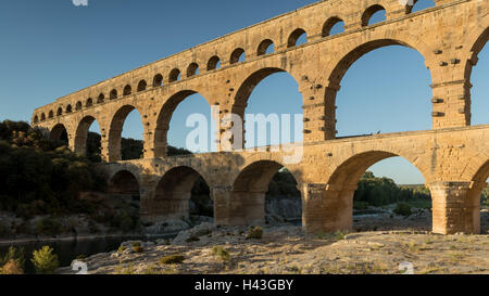 Pont du Gard acquedotto, Languedoc-Roussillon, Francia Foto Stock