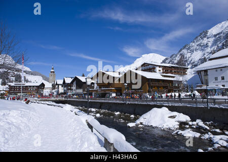 Austria Vorarlberg, mountain Arl, Lech, vista locale, inverno, Foto Stock