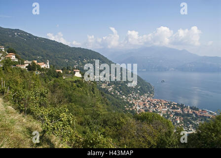 L'Italia, Lago Maggiore, Lago, Cannero Riviera, locale panoramica, Foto Stock