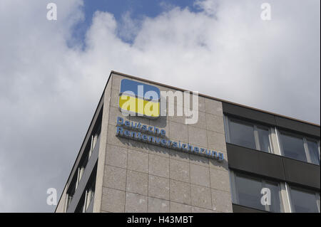 In Germania, in Baviera, Bayreuth, regime pensionistico tedesco, edificio, logo, Foto Stock