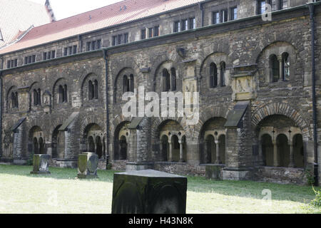 Germania, Sassonia-Anhalt, di Magdeburgo, la cattedrale, il chiostro del Duomo e Cattedrale di San Maurizio e Katharina, gotico, punti di riferimento, chiostro, fuori, la chiesa, la costruzione sacra, la fede, la religione, il cristianesimo, architettura, Foto Stock