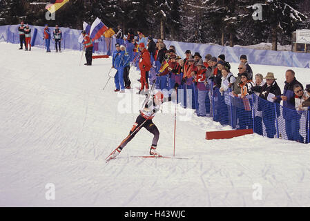 L'Italia, Alto Adige, Anterselva, la coppa del mondo in 2008, biathlon, Race Track, Andrea maniglia, pattinaggio, sede di eventi, evento passaggio, evento, gara di coppa del mondo, coppa del mondo, nel 2008, sportive, biatleta, Skaterin, donna, tedeschi, sport, sport invernali, sci, sport circuito, internazionalmente, ceppo, pistola, sportive, tensione, Foto Stock