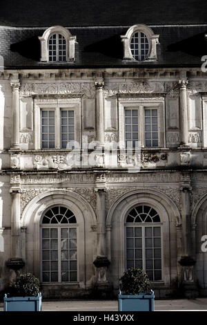 Francia, Franche-Comté, Haute-Saone, Vesoul, Champlitte, castello, facciata, dettaglio Foto Stock
