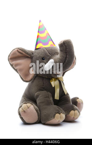 Giocattolo morbido, elefante, carta cap, tagliate, Foto Stock