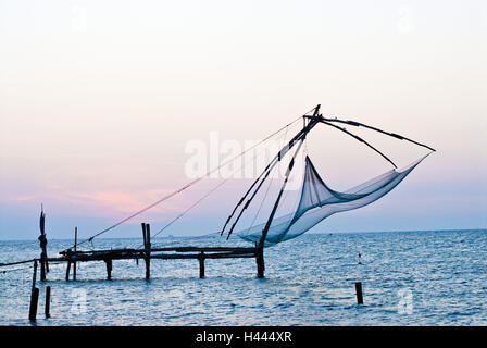 India Kerala, reti da pesca, acque, Foto Stock