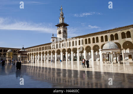 In Siria, a Damasco, Omayyadenmoschee, cortile interno, turistico, Foto Stock