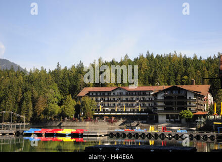 In Germania, in Baviera, Werdenfels, Eibsee, hotel, Foto Stock