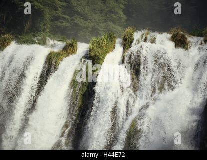 L'Italia, l'Umbria, regione Terni, marmi, cascata, dettaglio, natura, luogo di interesse, acqua, Cascades, bile passo al di fuori, deserte, sul fiume Velino, flusso di potenza della natura, Foto Stock