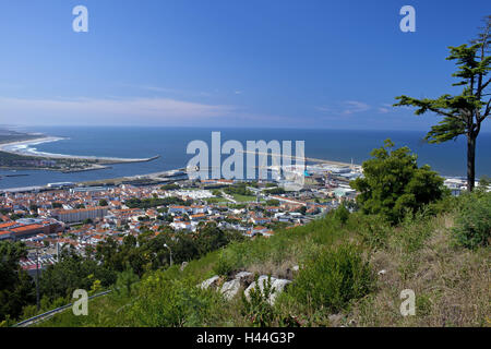 Nordportugal, Viana Th Castelo, Monte de Santa Luzia, città panoramica, Foto Stock