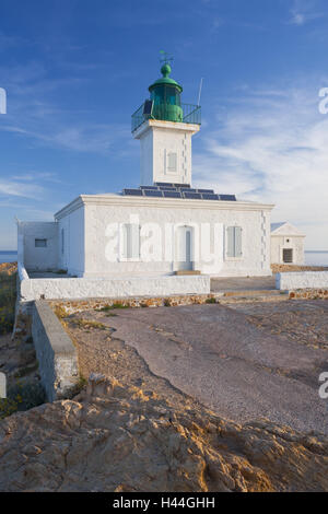 Francia, Corsica, l'Ile Rousse, faro, Phare de la Pietra, Foto Stock