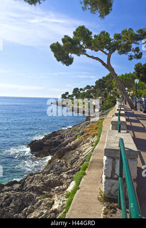 Europa del sud della Francia, Monaco, Mentone Cap Martin, bile costa, lungomare, Foto Stock