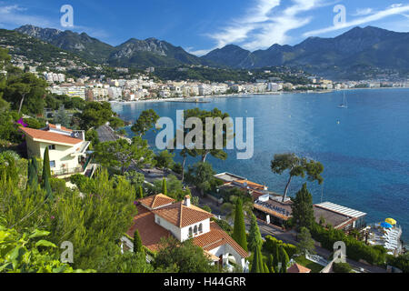 L'Europa, il sud della Francia, Monaco, Mentone Cap Martin, costa, ville, Foto Stock