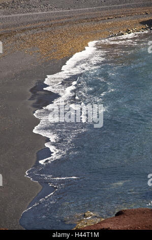 Spagna isole canarie Lanzarote, cucchiai Golfo, sulla spiaggia, sul mare Foto Stock