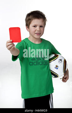 Bambino, arbitro, red card, punto, ritratto, Foto Stock