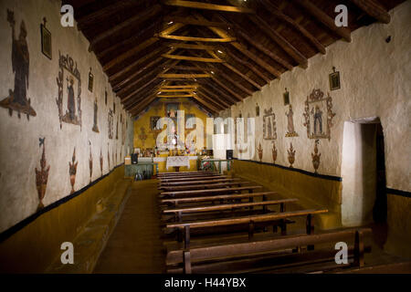 Argentina, provincia di Jujuy, Susuqes, chiesa, all'interno, Foto Stock