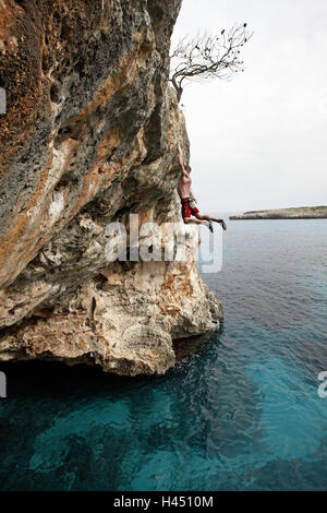 Toni Lamprecht, Spagna, Maiorca, acqua profonda assolo, sul mare Foto Stock