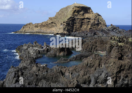 Il Portogallo, isola di Madera, Porto Moniz, bile costa, Foto Stock